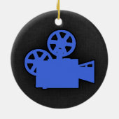 Royal Blue Movie Camera Keramikornament (Hinten)