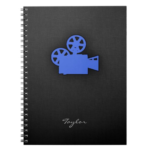 Royal Blue Movie Camera Notizblock (Vorderseite)