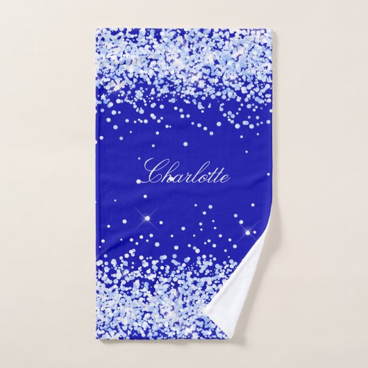 Royal Blue Name Script Badhandtuch Set (Handtuch)