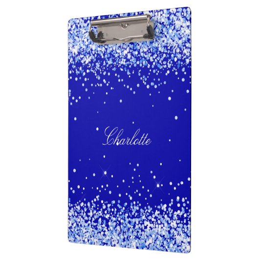 Royal Blue Name Script Klemmbrett (Links)