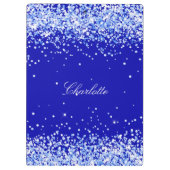 Royal Blue Name Script Klemmbrett (Rückseite)