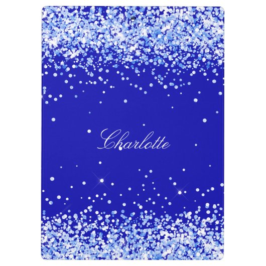 Royal Blue Name Script Klemmbrett (Rückseite)