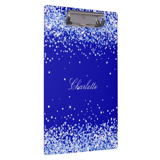 Royal Blue Name Script Klemmbrett (Rechts)