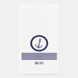Royal Blue nauboat anker und streifen Serviette