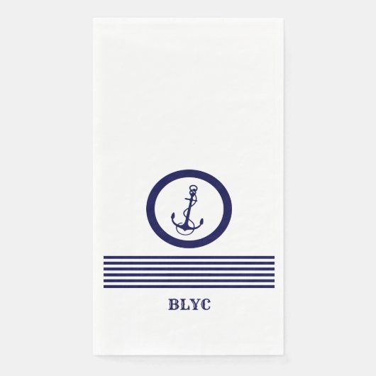 Royal Blue nauboat anker und streifen Serviette (Vorderseite)