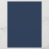 Royal Blue Navy Elegante Botanische Moderne Hochze Programm (Rückseite)