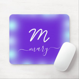 Royal Blue Navy Name Monogram Cobalt Indygo Mousepad