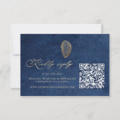 Royal Blue Navy Ocean Hochzeit QR Code RSVP  Karte (Vorderseite)