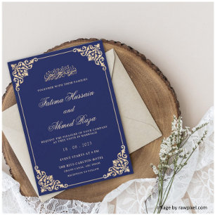 Royal Blue Nikah Islamische Hochzeit Einladung