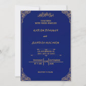 Royal Blue Nikah Islamische Hochzeitseinladung Einladung (Vorderseite)