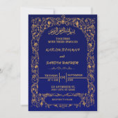 Royal Blue Nikah Islamische Hochzeitseinladung Einladung (Vorderseite)