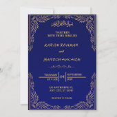 Royal Blue Nikah Islamische Hochzeitseinladung Einladung (Vorderseite)