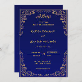 Royal Blue Nikah Islamische Hochzeitseinladung Einladung