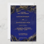 Royal Blue Nikah Islamische Hochzeitseinladung Einladung (Vorderseite)