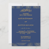 Royal Blue Nikah Islamische Hochzeitseinladung Einladung (Vorderseite)
