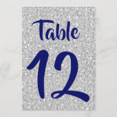 Royal Blue Numbers auf einem Silver Glitzer Backgr Programm (Rückseite)