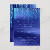 Royal Blue Ocean Tropfens Lights Elegante Einladun Einladung (Vorne/Hinten)