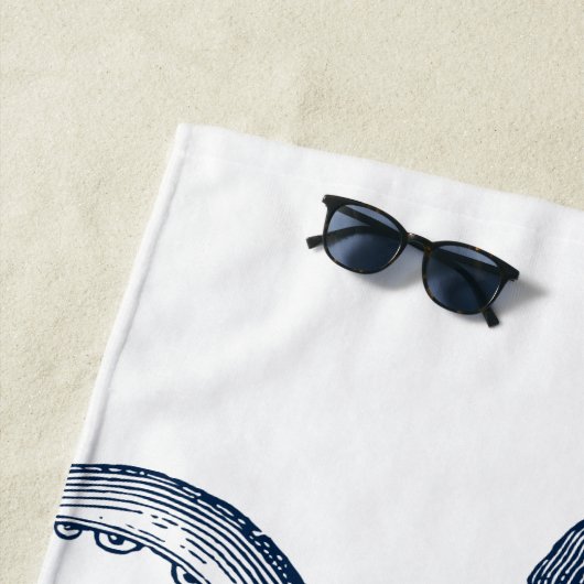 Royal Blue Octopus Illustration Strandtuch (Beispiel)