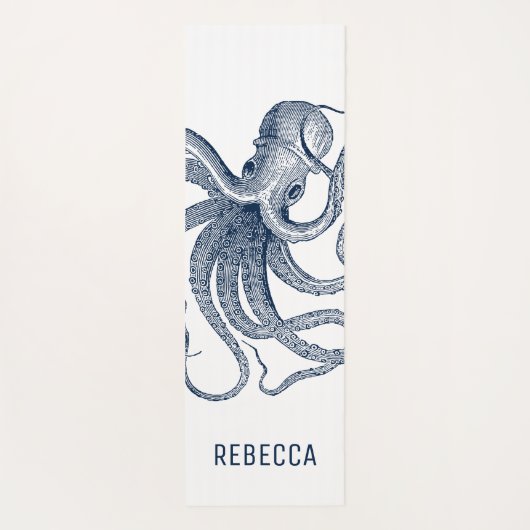 Royal Blue Octopus Illustration Yogamatte (Rückseite)