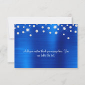 Royal Blue Ombre Foil Kristall Confetti Monogram Dankeskarte (Rückseite)