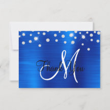 Royal Blue Ombre Foil Kristall Confetti Monogram