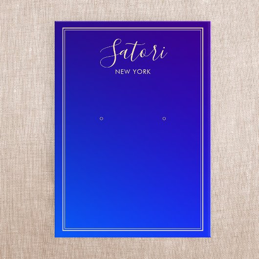 Royal Blue Ombre Script Earring Display