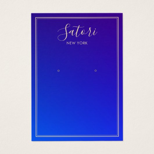 Royal Blue Ombre Script Earring Display (Vorderseite)