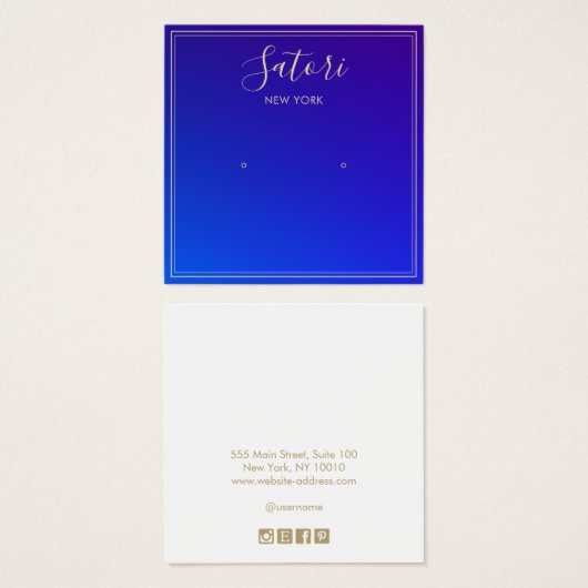 Royal Blue Ombre Signature Study Earring Display (Vorne & Hinten)