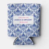 Royal Blue On White Damaskus Dosenkühler (Vorderseite)