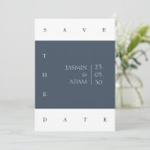 Royal Blue Opulence Minimal Foto Hochzeit Save The Date (Stehend Vorderseite)