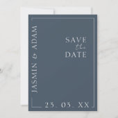 Royal Blue Opulence Minimal Foto Hochzeit Save The Date (Vorderseite)