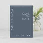 Royal Blue Opulence Minimal Foto Hochzeit Save The Date (Stehend Vorderseite)