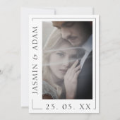 Royal Blue Opulence Minimal Foto Hochzeit Save The Date (Rückseite)
