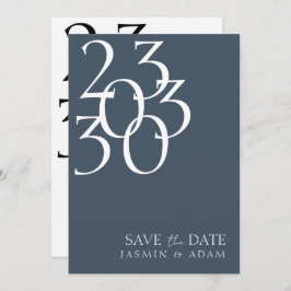 Royal Blue Opulence Minimal Typografie Hochzeit Save The Date