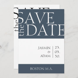 Royal Blue Opulence Minimal Typografie Hochzeit Save The Date