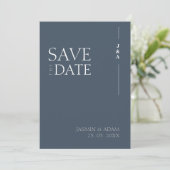 Royal Blue Opulence Minimalistisch Monogram Weddin Save The Date (Stehend Vorderseite)