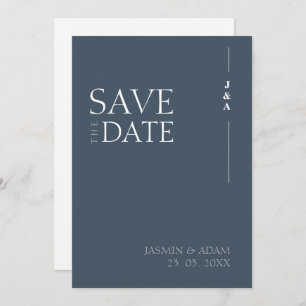 Royal Blue Opulence Minimalistisch Monogram Weddin Save The Date