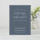 Royal Blue Opulence Script Einladung zur Hochzeit (Stehend Vorderseite)