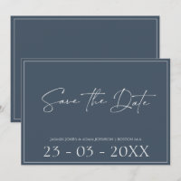 Royal Blue Opulence Script Wedding Save the Date