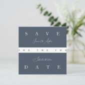 Royal Blue Opulence Simple Foto Wedding Save The Date (Stehend Vorderseite)