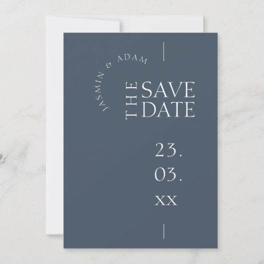 Royal Blue Opulence Simple Foto Wedding Save The Date (Vorderseite)