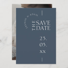 Royal Blue Opulence Simple Foto Wedding Save The Date
