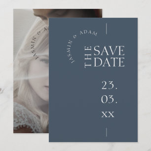 Royal Blue Opulence Simple Foto Wedding Save The Date