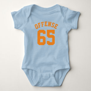 Royal Blue & Orange Baby Sports Jersey Design Strampler
