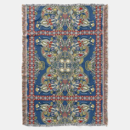 Royal Blue Oriental Design Decke (Vorderseite Vertikal)