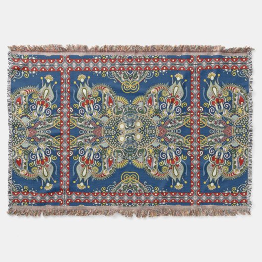 Royal Blue Oriental Design Decke (Vorderseite)