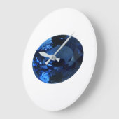 Royal Blue Oval Sapphire Blue Large Clock Große Wanduhr (Winkel)