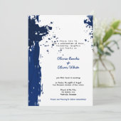 Royal Blue Paint Spritzer - Einladung zur Hochzeit (Stehend Vorderseite)