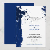 Royal Blue Paint Spritzer - Einladung zur Hochzeit (Vorne/Hinten)