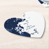 Royal Blue Paint Spritzer Heart Shaped Untersetzer (angewinkelt)